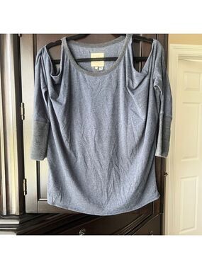 NWT Chaser Blocked Cold Shoulder L/S Shirt, Twilight w/Black, Medium